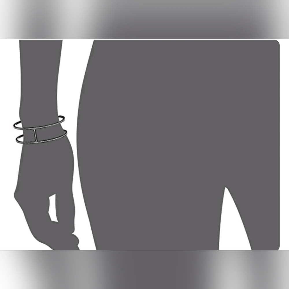 Gorgeous Michael Kors Black Tone Brilliance Cuff Bracelet Crystals Pave - Picture 7 of 9